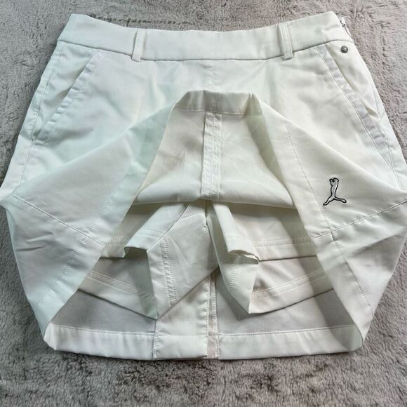 Puma Mini Skirt Skort Womens Size 4 White Golf Tennis Shorts Lined - Picture 4 of 11
